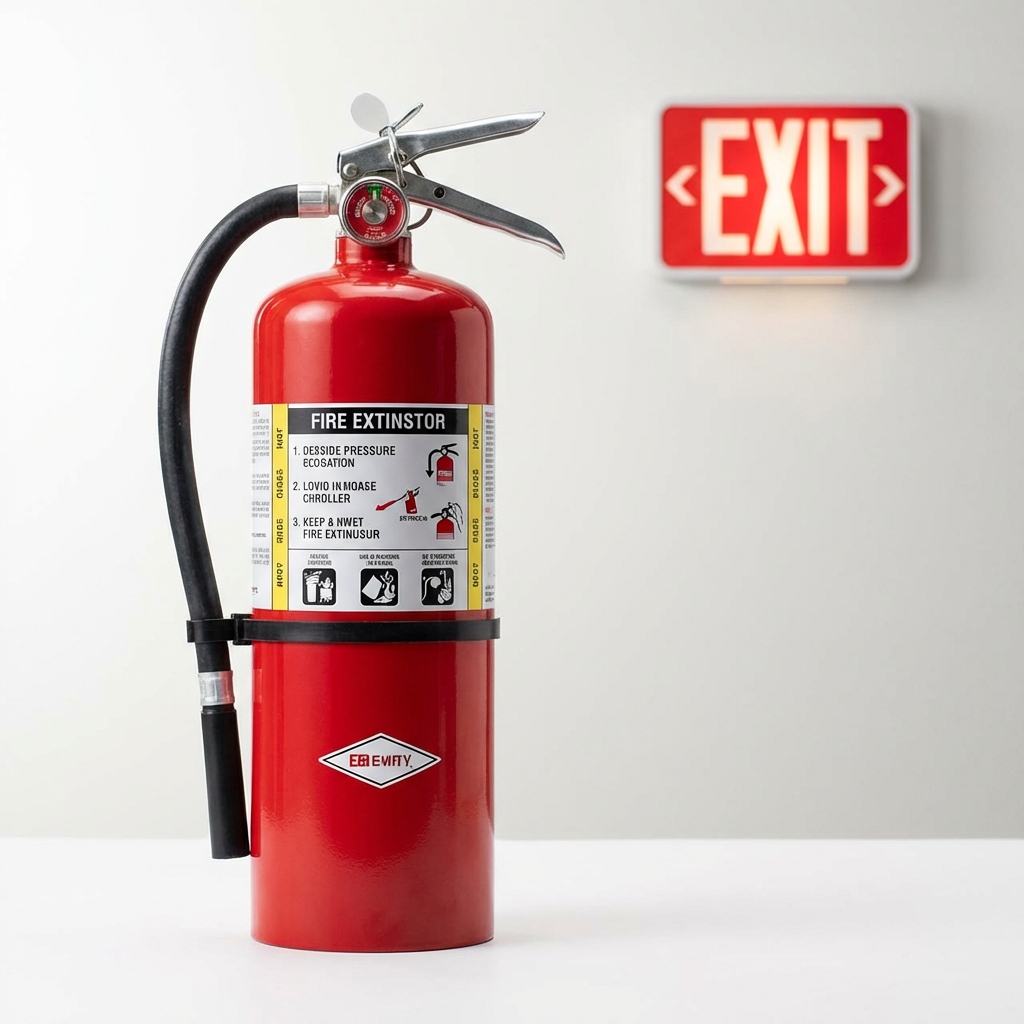 Fire Extinguisher with EXIT Sign